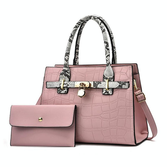 Large Capacity 2-in-1 Stone Pattern Bags - Versatile and Spacious - Pink
