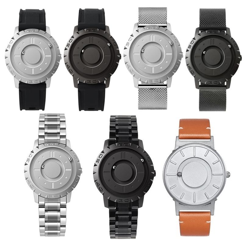 Bezel-free Magnetic Ball Watch - Men Design - Black Net Strip