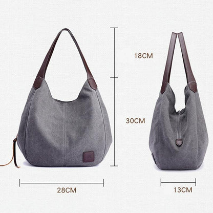 Retro Art Lady Shoulder Bag - Simple & Chic Beige - Coffee