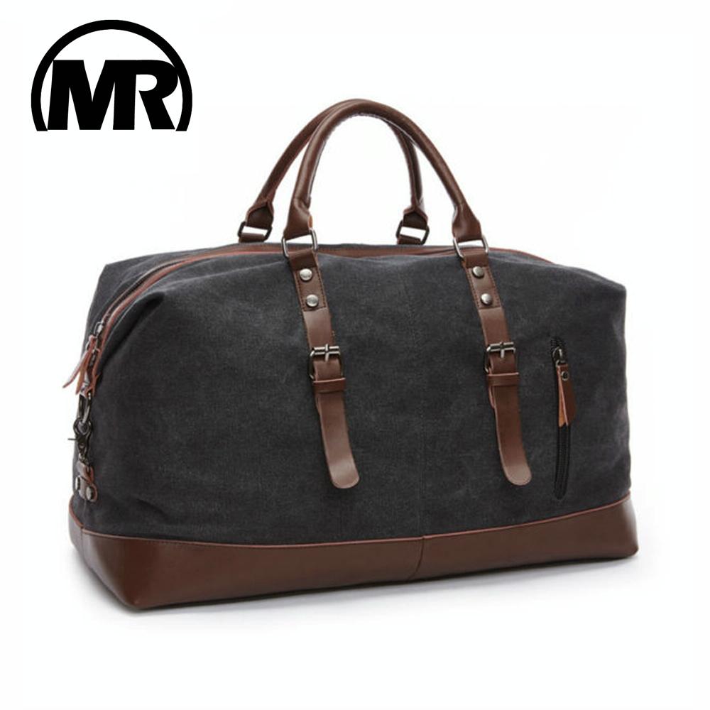 Men Leather Duffel Bag for Carry-on Travel - Gray