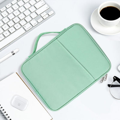 Leather Portable Bag with Cloth Texture - White