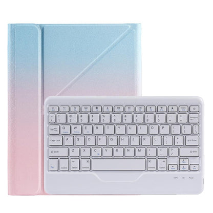 10.2 / 10.5 Inch Bluetooth Keyboard Tablet Case With Triangle Holder & Pen Slot - Gradient Blue Pink