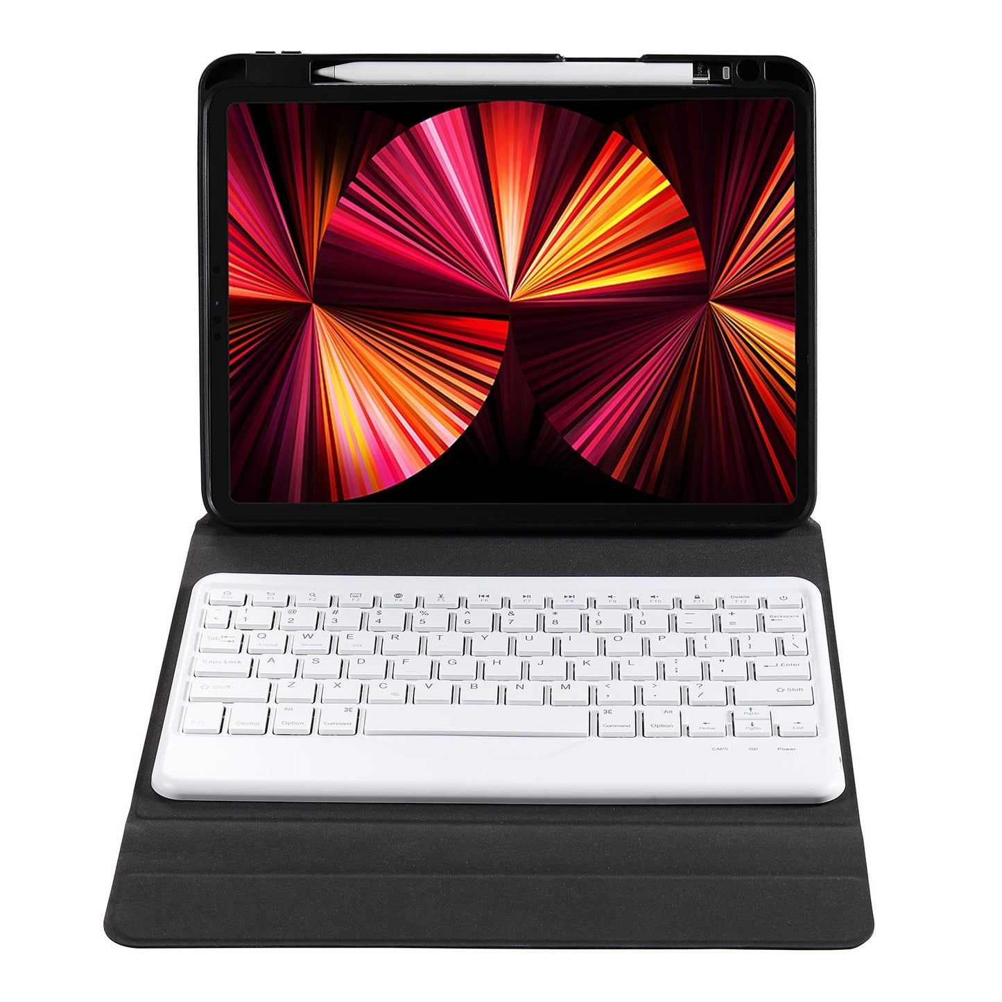 10.2 / 10.5 Inch Bluetooth Keyboard Tablet Case With Triangle Holder & Pen Slot - Gradient Blue Pink