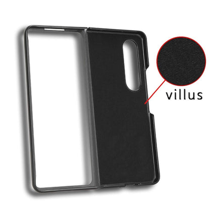 For Samsung Galaxy z Fold4 5G Leather Wristband Phone Case - Back Cover - Brown