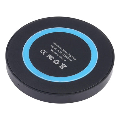 Universal 5W Round Wireless Charger - Black + Orange