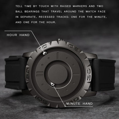 Bezel-free Magnetic Ball Watch - Men Design - Silver Net Strip