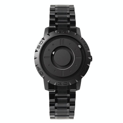 Bezel-free Magnetic Ball Watch - Men Design - Silver Net Strip