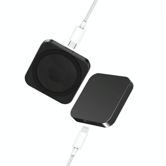 3 In 1 Portable Wireless Charger For Iphone Airpods And Iwatch - Silver