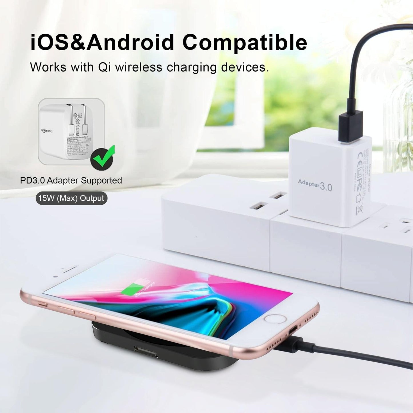 3 In 1 Portable Wireless Charger For Iphone Airpods And Iwatch - Silver
