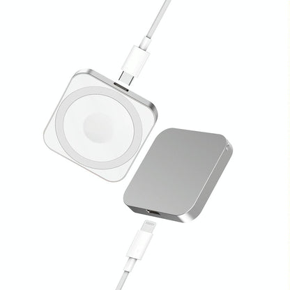 3 In 1 Portable Wireless Charger For Iphone Airpods And Iwatch - Silver