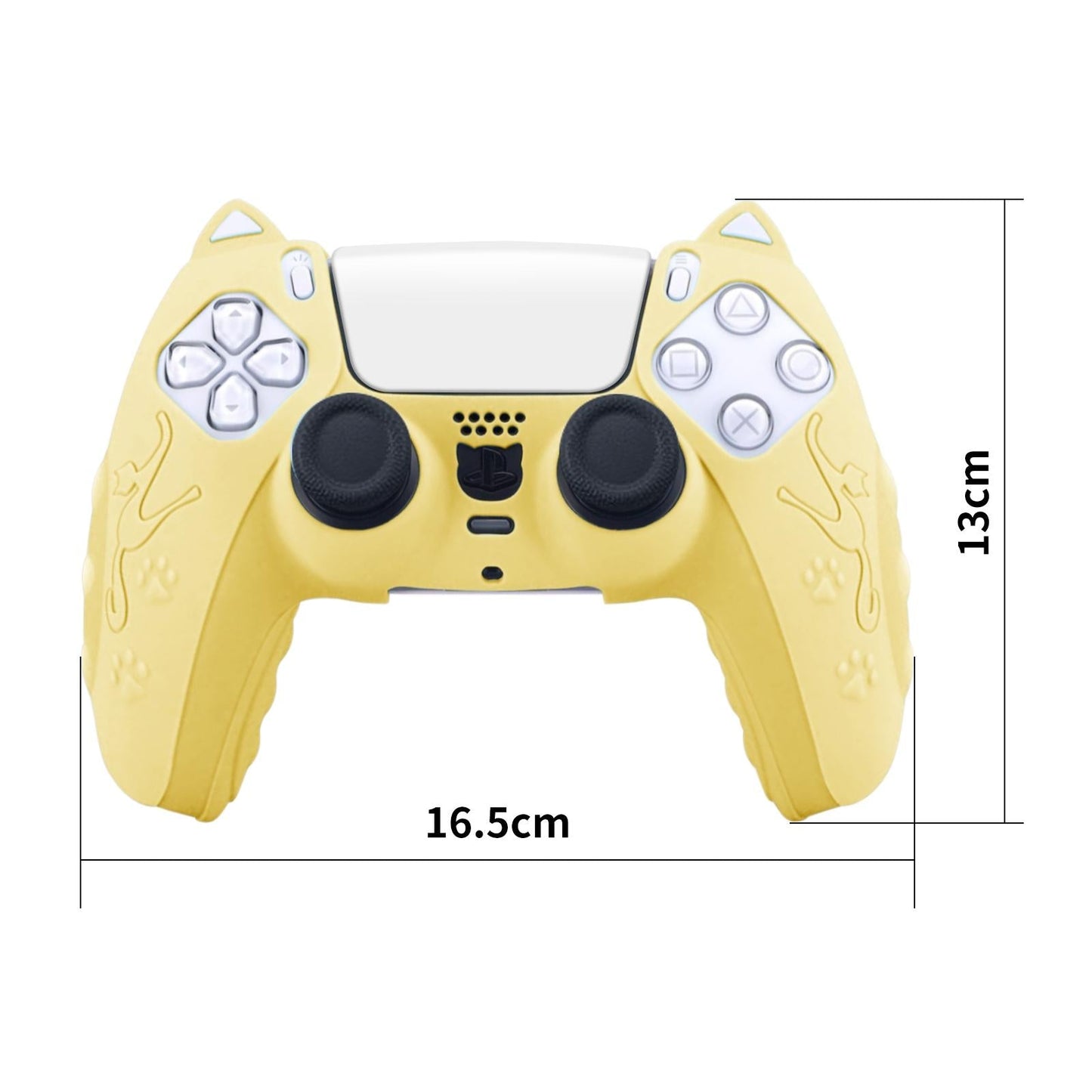 Silicone Cat Ear Gamepad Cover for Sony Ps5 - Yellow