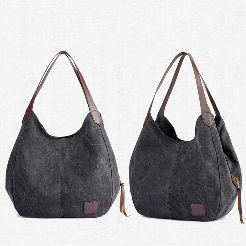 Retro Art Lady Shoulder Bag - Simple & Chic Beige - Black
