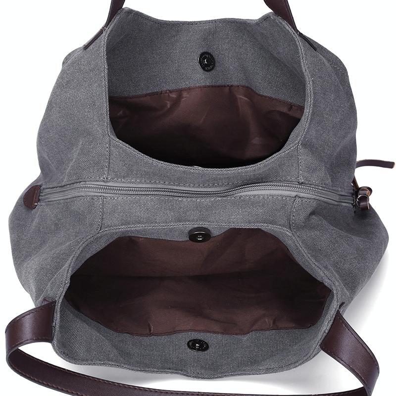 Retro Art Lady Shoulder Bag - Simple & Chic Beige - Black