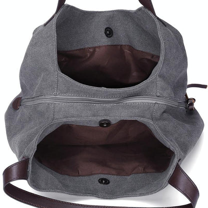 Retro Art Lady Shoulder Bag - Simple & Chic Beige - Black