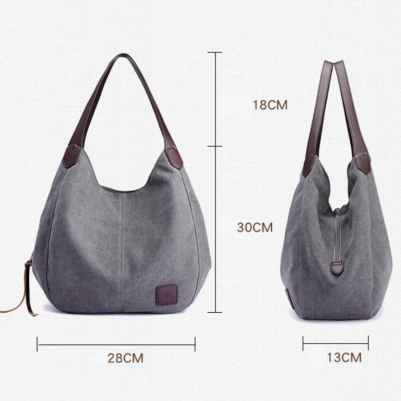 Retro Art Lady Shoulder Bag - Simple & Chic Beige - Black