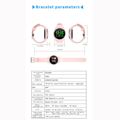 Waterproof Bluetooth Smartwatch With Call / Heart / Bp / Sleep Monitoring - Ip67 - Pink