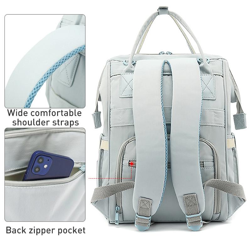 Convertible Diaper Bag Backpack for Baby Care - Classic Grey