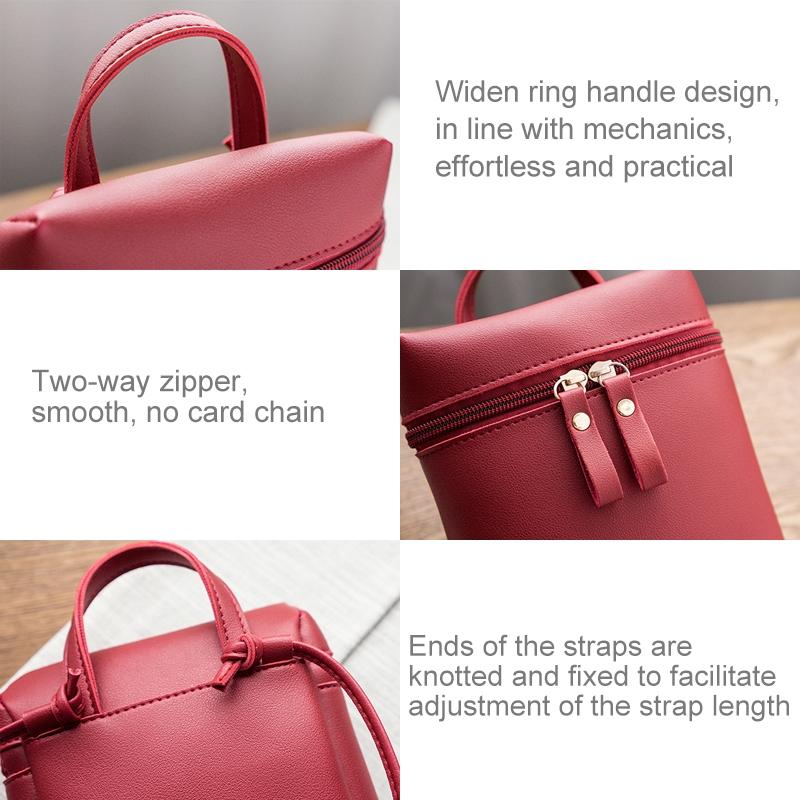 Simple Casual Shoulder Messenger Bag Small Crossbody Bucket Bag For Women - Pink