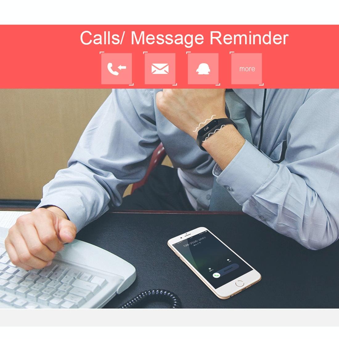 Bluetooth Smart Bracelet With Heart Rate Monitor And Sleep Tracker - Pink