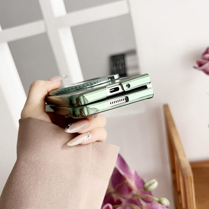 For Samsung Galaxy z Fold4 5G Shockproof Magsafe Holder for Rotating Plating Phone Case - Gold
