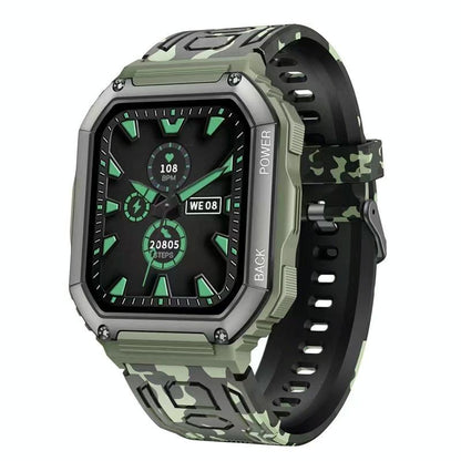 Waterproof Pedometer Sport Smart Watch Support Heart Rate / Blood Pressure Monitoring / Bt Calling - Green
