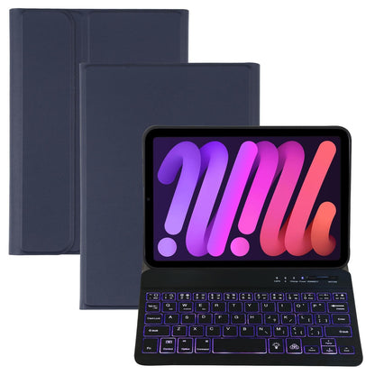 Ultra-Thin Bluetooth Keyboard Leather Case For Ipad Mini 6 With Detachable Lambskin Texture And Stand - Rose Gold