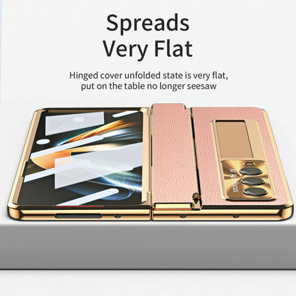 For Samsung Galaxy z Fold4 5G Full Coverage Phone Case with Hinge - Integrated Design - Gold + Gold