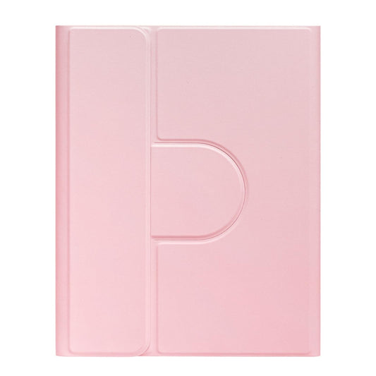360 Degree Rotatable Bluetooth Keyboard Leather Case With Three-Colour Backlight - Pink - For Ipad 10.2 2021 / Air 2019