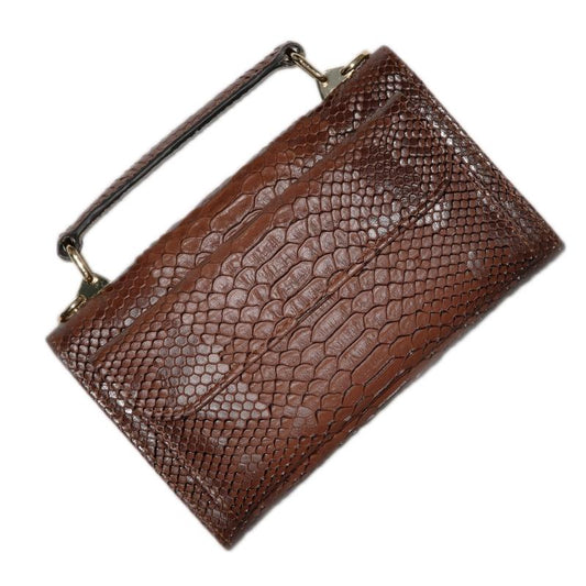 Versatile Lady Crossbody Wrist Bag - Multi-functional - Snake Pattern Blue