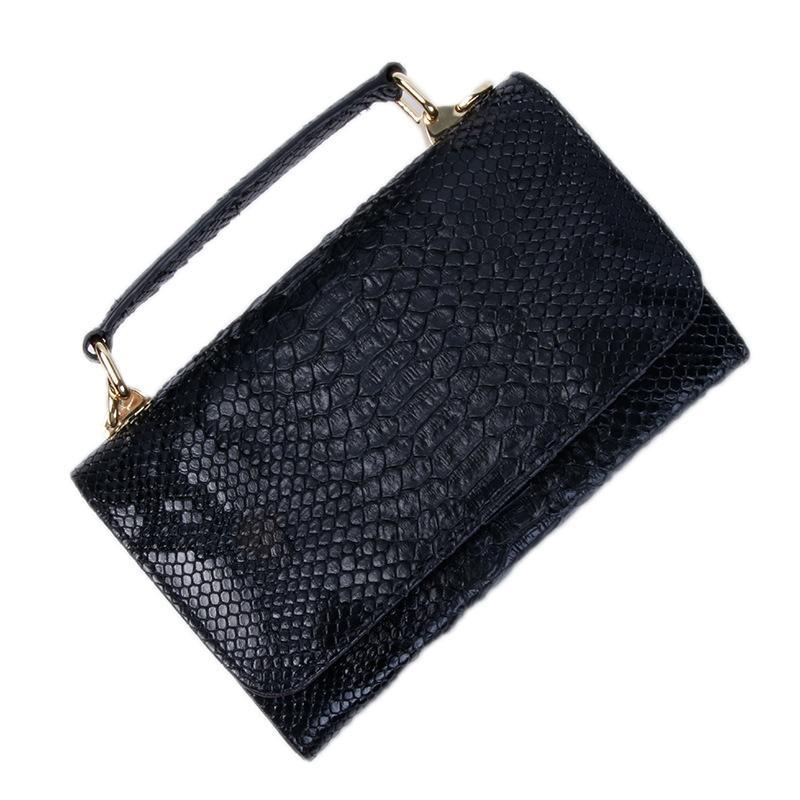 Versatile Lady Crossbody Wrist Bag - Multi-functional - Snake Pattern Pink