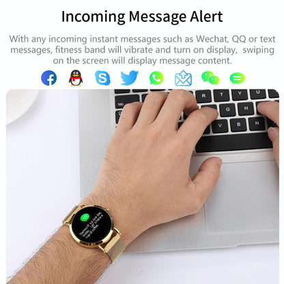 Smart Bracelet With Call Heart Bp Sleep And Oxygen Monitoring - Gold