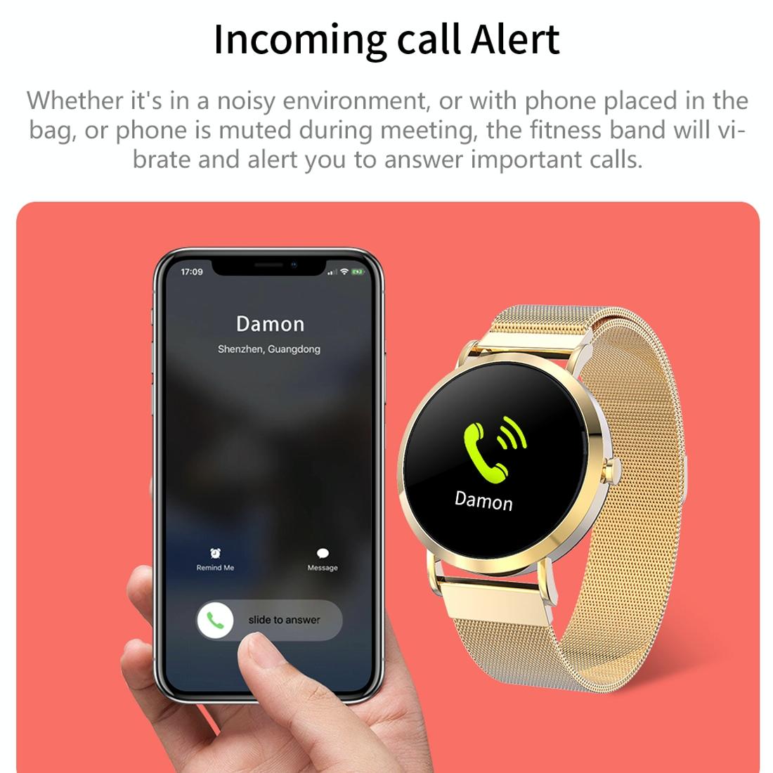 Smart Bracelet With Call Heart Bp Sleep And Oxygen Monitoring - Gold