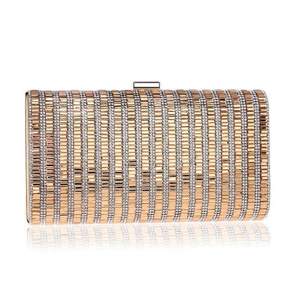 Gold Diamond Square Handbag for Fashion Banquets and Parties