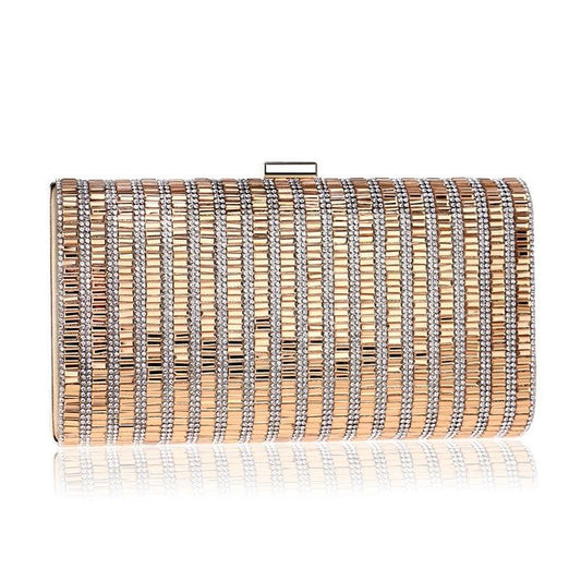 Gold Diamond Square Handbag for Fashion Banquets and Parties