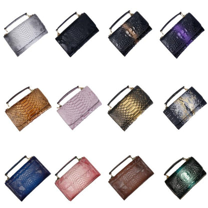 Versatile Lady Crossbody Wrist Bag - Multi-functional - Snake Pattern Coffee