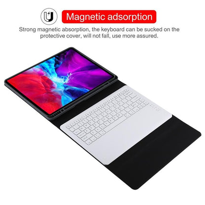 12.9 Ipad Pro 2020 Bluetooth Leather Case With Detachable Holder - Blue
