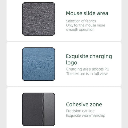 10W Qi Wireless Charger Mouse Pad 26.2 X 19.8 X 0.65Cm - Blue