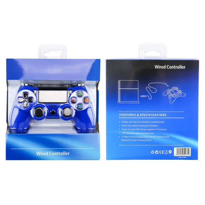 Ps4 Wired Gamepad with Snowflake Button Design - Blue