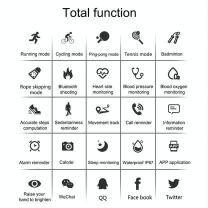 Smart Bracelet With Call / Heart / Sleep / Bp Monitoring - Ip67 Waterproof