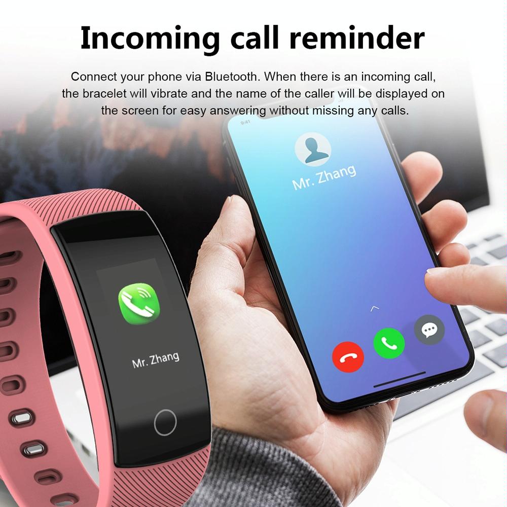 Smart Bracelet With Call / Heart / Sleep / Bp Monitoring - Ip67 Waterproof