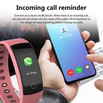 Smart Bracelet With Call / Heart / Sleep / Bp Monitoring - Ip67 Waterproof