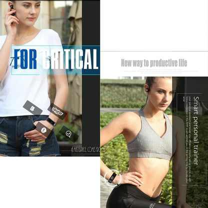 Smart Oled Bracelet - Waterproof Pedometer Bp Hr Blood Oxygen - Android / Ios - Blue