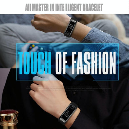 Smart Oled Bracelet - Waterproof Pedometer Bp Hr Blood Oxygen - Android / Ios - Blue