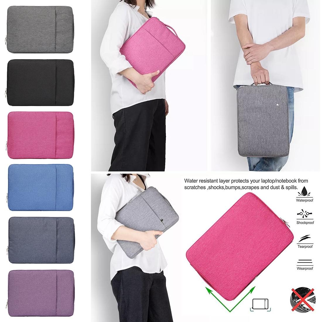 Universal Denim Laptop Bag for 15.4 Inch Notebooks - Fits Macbook Air / Pro - Portable & Stylish - 39.2x28.5x2cm - Purple