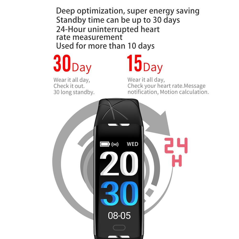 Smart Bracelet With Heart Rate Monitor And Call Reminder - Waterproof - Purple