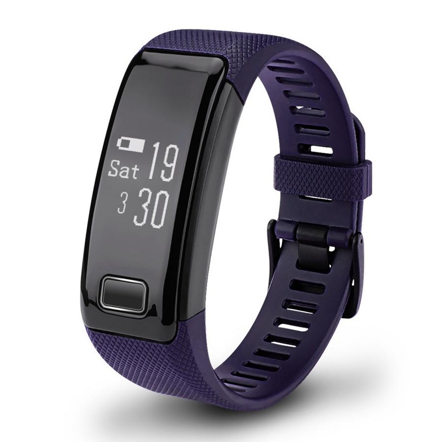 Smart Oled Bracelet - Waterproof Pedometer Bp Hr Blood Oxygen - Android / Ios - Purple
