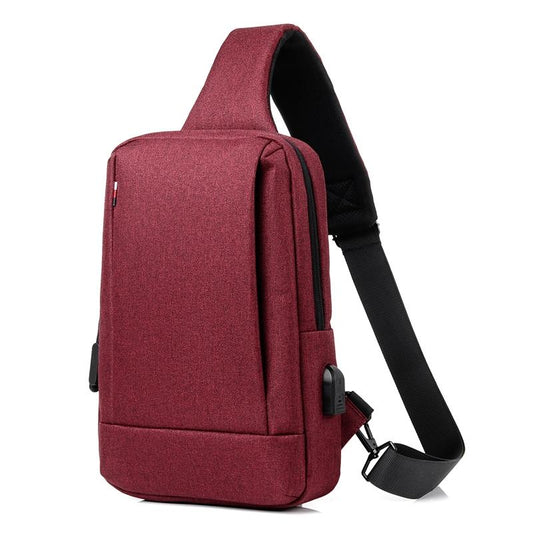 Business Chest Bag Oxford Cloth One Shoulder Crossbody - Red
