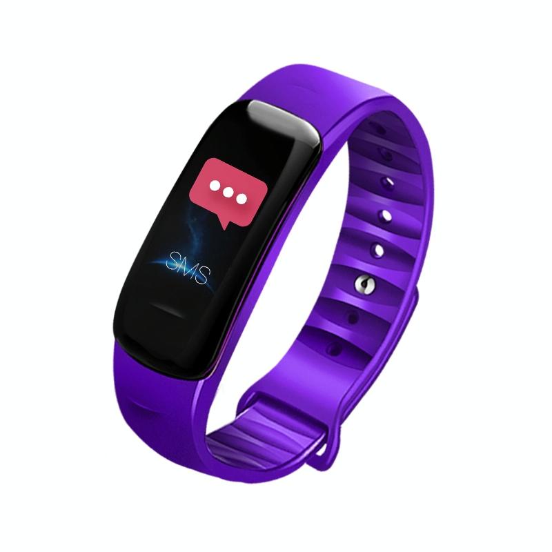 Smart Bracelet With Call Reminder Hr / Bp Monitoring Sleep / Sedentary Tracking And Remote Control - Red