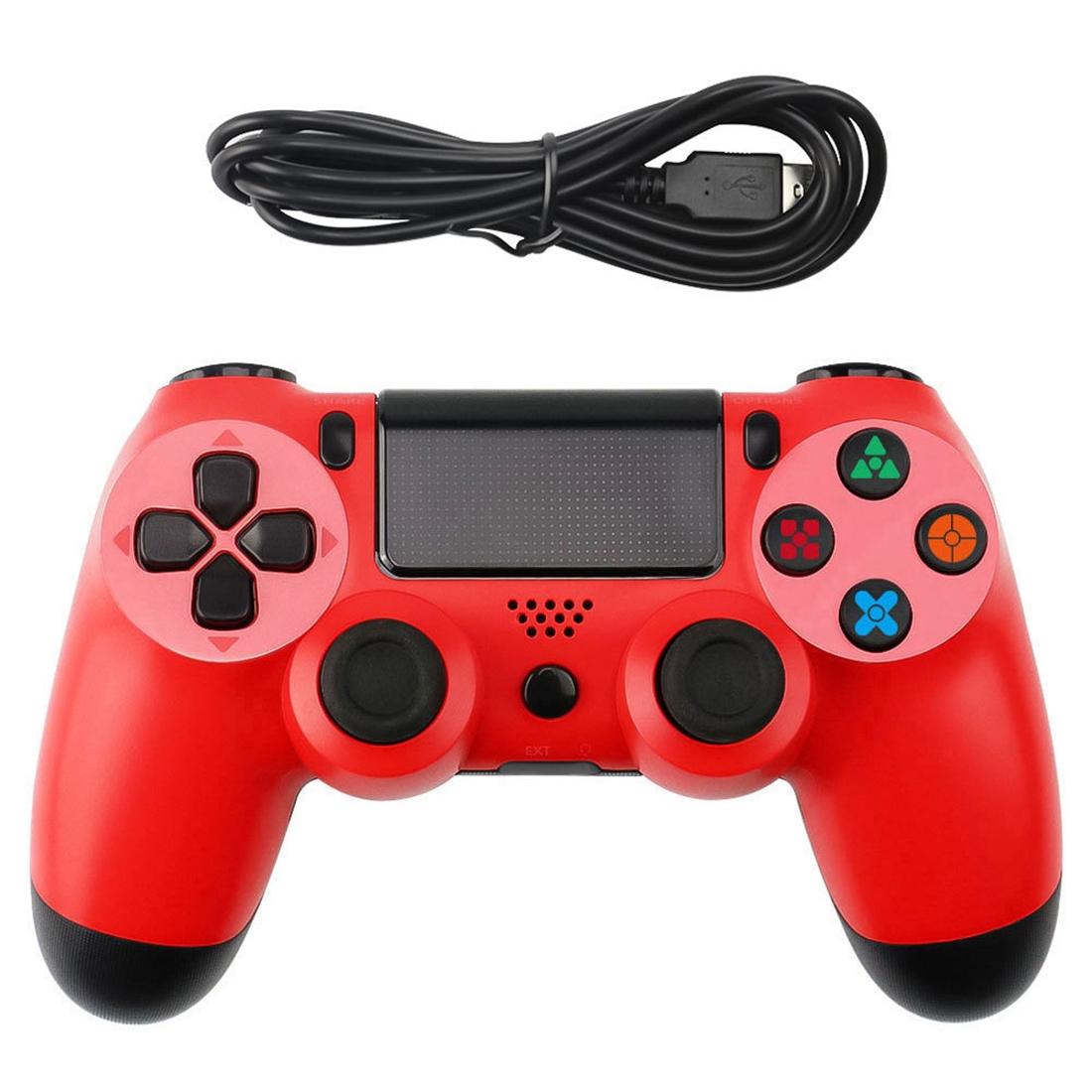 Ps4 Wired Gamepad with Snowflake Button Design - Red