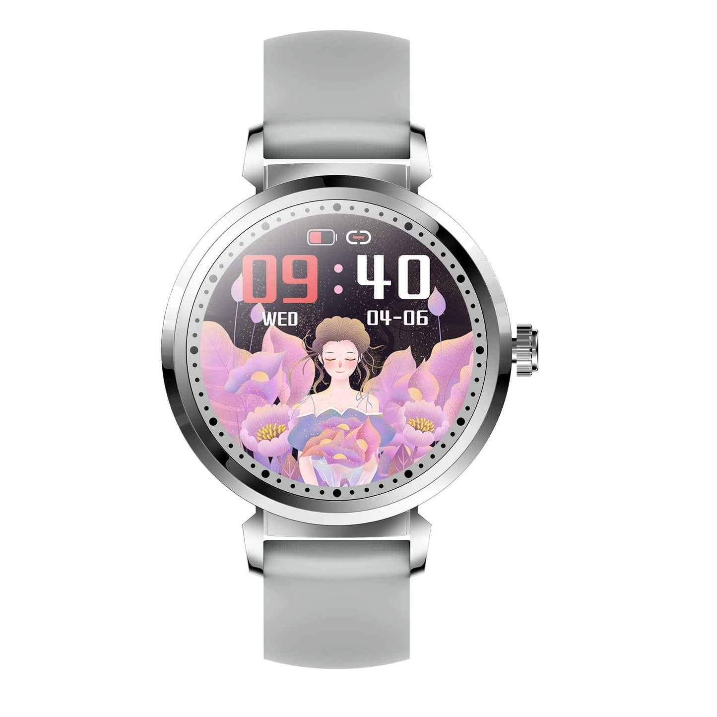 Menstrual Period Smart Bracelet With Blood Pressure And Heart Rate Monitoring - Silver